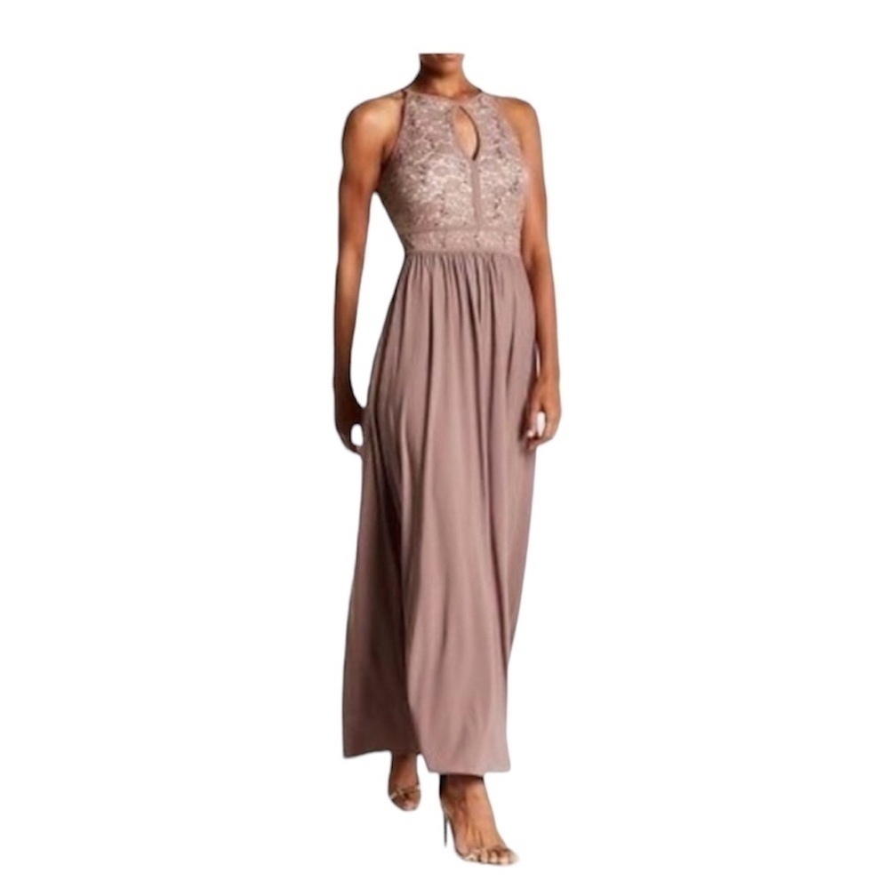- Blush pink floor length gown by Morgan & Co. sz 9-10 - Picture 2 of 9